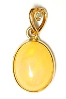 14K Yellow gold opal (1.75 ct.) and diamond