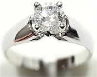 14K White gold 1.02 ct. diamond solitaire ring