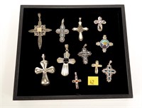 Lot, sterling silver crosses