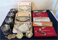 8 pc Silver plated in boxes