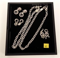 Lot, sterling silver necklaces and earrings