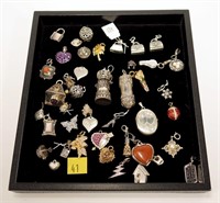 Lot, sterling silver charms and pendants