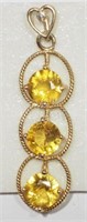 14K Yellow Gold, Yellow Sapphire & Diamond Pendant