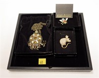 Joan Rivers mouse and bee pins and necklace