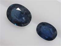 Two Genuine Blue Sapphire Gemstones