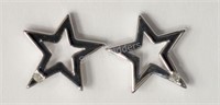 Sterling Silver Diamond Star Shaped Stud Earrings