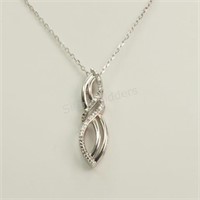 Sterling Silver Diamond pendant with chain