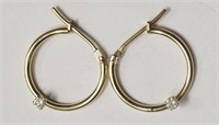 10KT Yellow Gold Diamond (0.07ct) Hoop Earrings