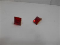 Vintage Red Stone Cuff Links