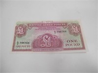 British Armed Forces One Pound Currancy 798968