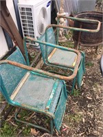 4 VINTAGE STEEL OUTDOOR CHAIRS