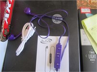 Wireless Earbuds Purple w/White Cord