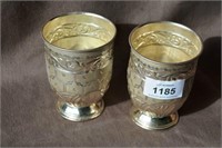 Pair of sterling silver beakers,