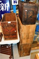 4 x various vintage wooden crates including