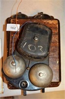 2 items: vintage wall mounted telephone bells