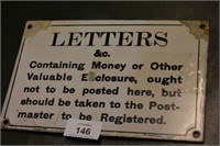 Vintage 'LETTERS' sign,