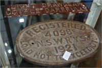 2 vintage railway plates incl. an NSW