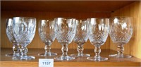 Set of 6 Waterford crystal wine glasses,