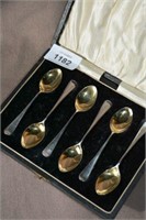 Set of 6 sterling silver coffee spoons,