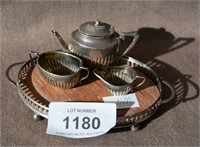 Miniature sterling silver teaset
