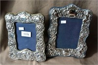 Two sterling silver picture frames,