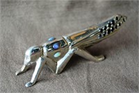 Unusual sterling silver grasshopper,