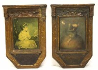 Pair of Victorian Style Lady Wall Plaques