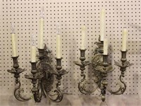 Pair of Brass Electric Wall Sconces