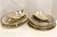 Selection of Silver Plate Serving Platters