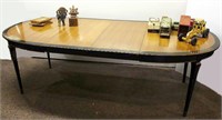 Wood & Lacquer Dining Table with 2 Leaves