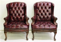 Leather or Leather Like Burgundy Wing Back