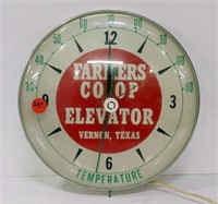 Metal & Glass Farmers Co-Op Hardwired Clock
