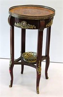 Gorgeous Inlaid Accent Table with Brass