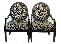 Balloon Back Arm Chair with Zebra Upholstery