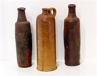 Stoneware Bottles and Jug (lot of 3)