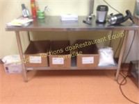 *Stainless steel table with undershelf