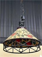 Stained Glass & Metal Apple Light Fixture