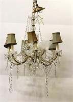 Crystal 6 Bulb Chandelier with Shades