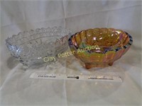 2 Vintage Glass Fruit Bowls