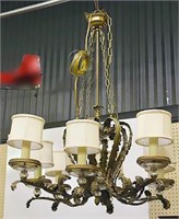 Ornate Vintage Chandelier with Shades