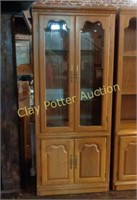 Large Book Shelf Cabinet w/Glass Doors