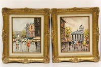 Pair of Paris Painting on Cavass by Antonio