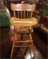 Vintage Wooden Oak High Chair