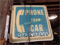 Vintage Lighted Phone Sign