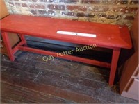 Custom Made Wooden Bench - Red