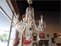 Vintage Crystal Chandelier w/Crystal Prisms