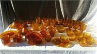 Amber Tiara Pressed Glass