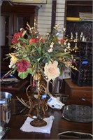 Silk Flower Arrangement in Metal Vase