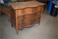 Antique Oak Serpentine Dresser w/ Original Pulls -