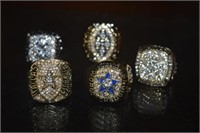 Five Replica Dallas Cowboys Championship Rings